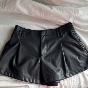 Free People Black Leather Shorts
